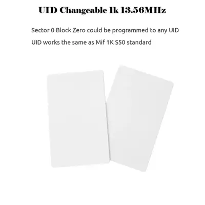 Image de Carte RFID Réinscriptible 13,56 MHz - Clonage M1 S50