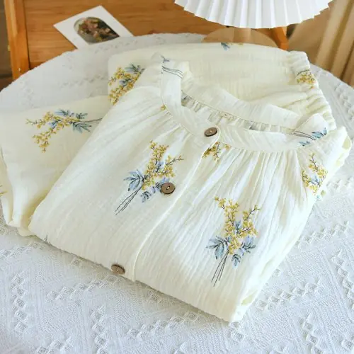 Image de Pyjama Femme Coton Doux - Ensemble 2 Pièces Automne