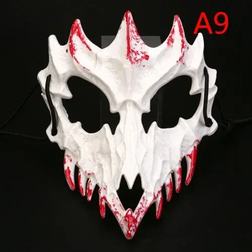 Image de Masque de Cosplay Demi-Visage - Dragon, Tigre, Tengu & Loup