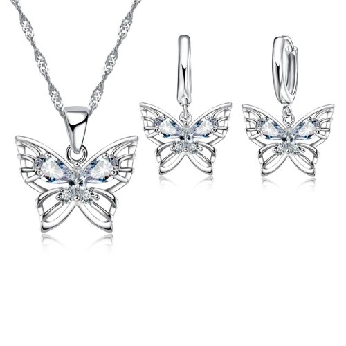 Image de Ensemble Bijoux Cristal Autrichien Papillon - Élégance Mariage