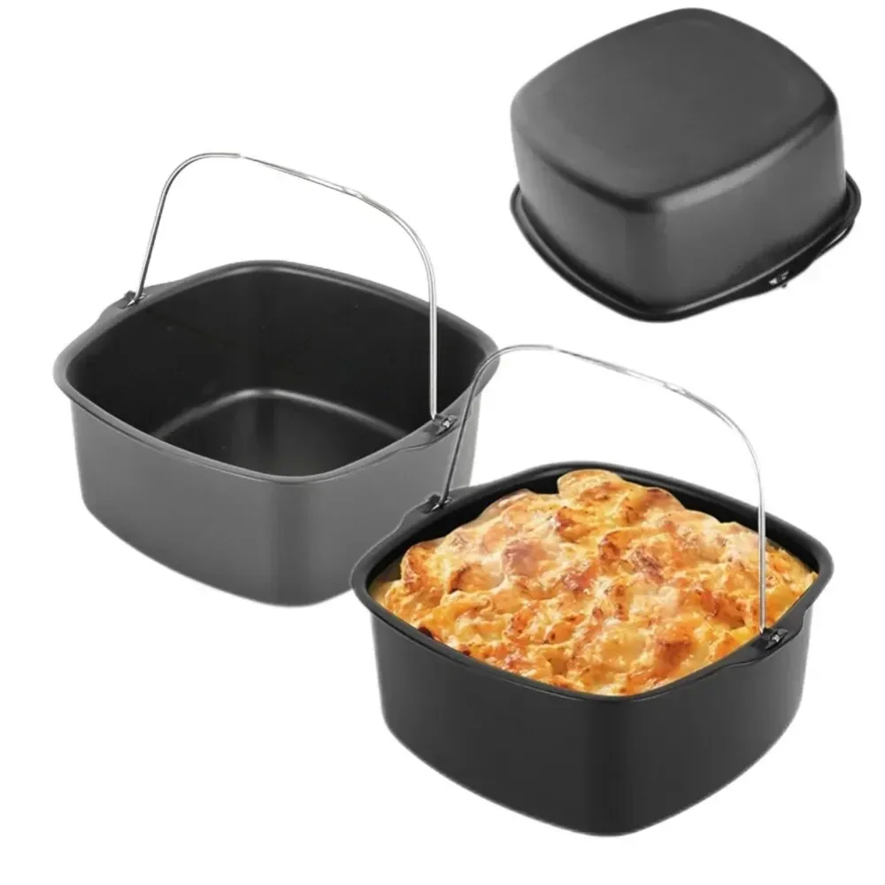 Image of Air Fryer Non-stick Cake Baking Tray Basket for Philips Baking Dish Pan Air Fryer Kitchen Airfryer Accessories Baking Basket