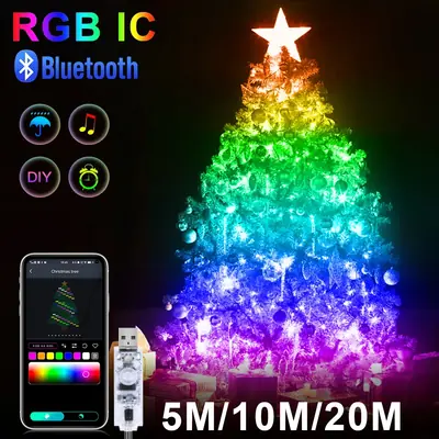 Image de Guirlande LED RGBIC Bluetooth 20m - Lumière Musicale Programmable