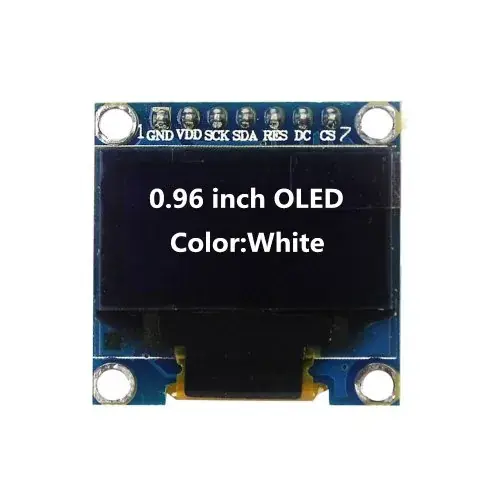0.96 7 broches blanc