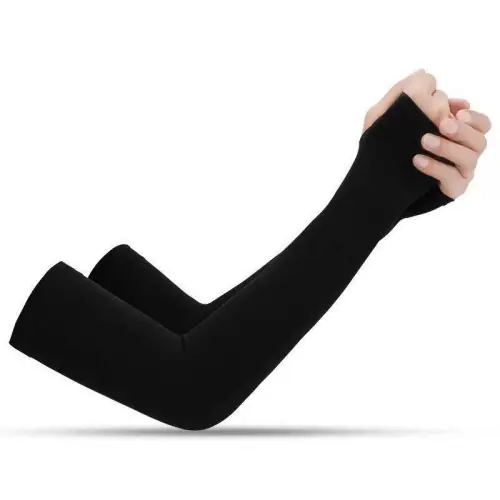 Image de Manches de Bras Sans Doigts Élastiques - Protection Solaire pour Cyclisme & Pêche