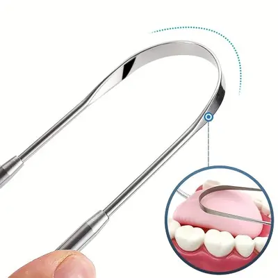 Image de Grattoir de Langue en Acier Inoxydable - Nettoyage Efficace et Réutilisable