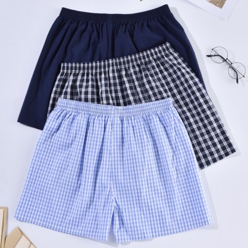 Afbeelding van Comfortabele Herenboxers van Katoen – Gestreepte en Geruite Slaaponderbroeken voor Dagelijks Gebruik en Homewear