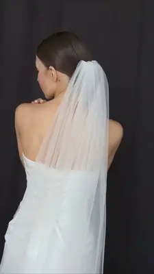 Image de voile de mariage simple et doux couche unique