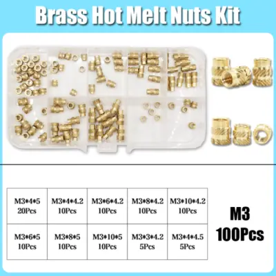 Image de Ecrous Thermofusibles en Laiton M2 à M8 - Kit Complet pour Impression 3D