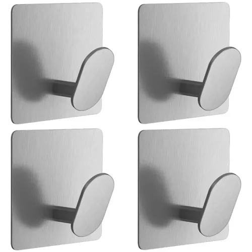 Imagen de Ganchos para bata de baño de acero inoxidable, gancho adhesivo para pared, soporte para toallas, Har...