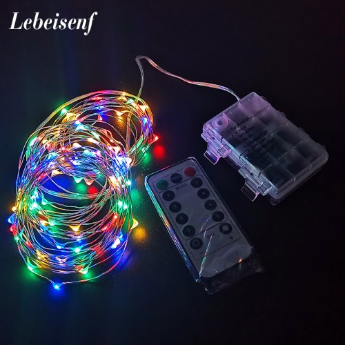Immagine di Luci LED Argento Stringa Fata – Decorazioni Natalizie con Telecomando