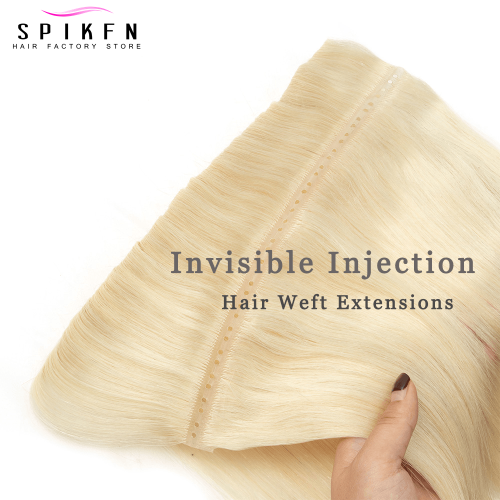 Immagine di Estensioni Capelli Umani con Trama a Doppio Foro Xo, Doppia Iniezione 16-24, Trama Invisibile con Doppia Linguetta, Capelli Naturali da Tirare Dritto per Micro Capelli