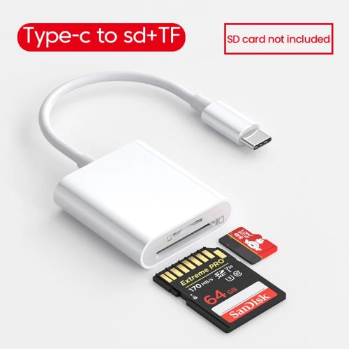 Imagen de Lector USB Tipo C 4 en 1 para Tarjetas SD, TF y Flash
