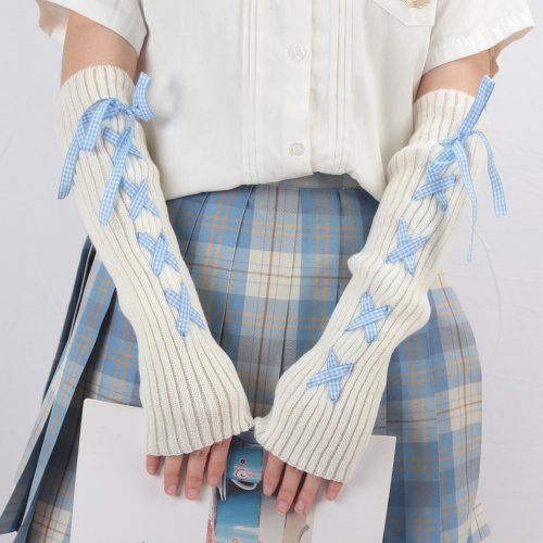 Bild von Kawaii Gothic Strickhandschuhe & Beinlinge – Harajuku Style für Frauen