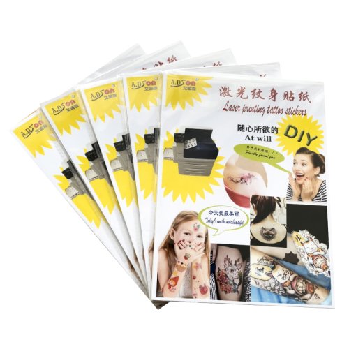 Afbeelding van Natuurlijke Tijdelijke Tattoo Papier voor Wateroverdracht - Printbaar A4 Formaat voor Laser- en Inkjetprinters, Geschikt voor Huid