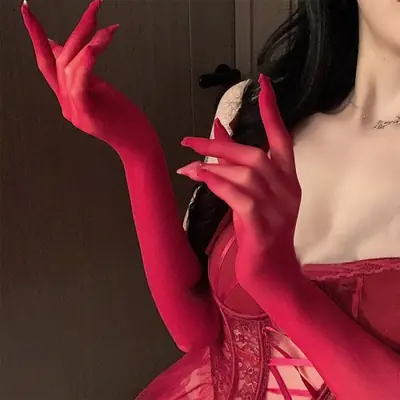 Image de Gants Dentelle Transparente Longs - Style Sexy & Élastique