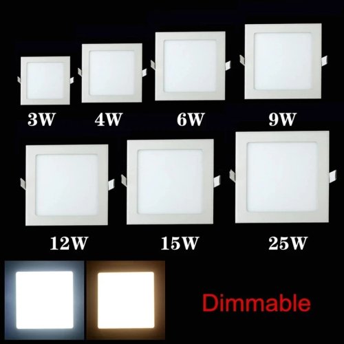 Imagen de Luz LED Empotrable Cuadrada Regulable de 3W a 25W, Foco LED para Techo Interior con Alimentación AC 85-265V