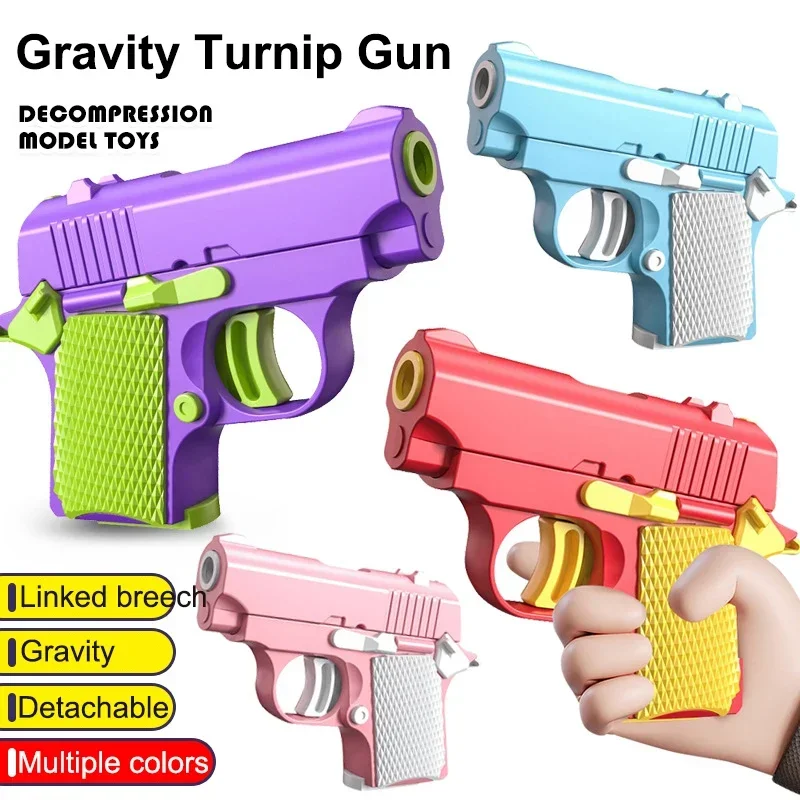 Immagine di Pistola Giocattolo 3D a Gravità Miniatura Modello 1911 - Fidget Toy Antistress per Bambini e Adulti, Regalo di Decompressione con Effetto Sensoriale