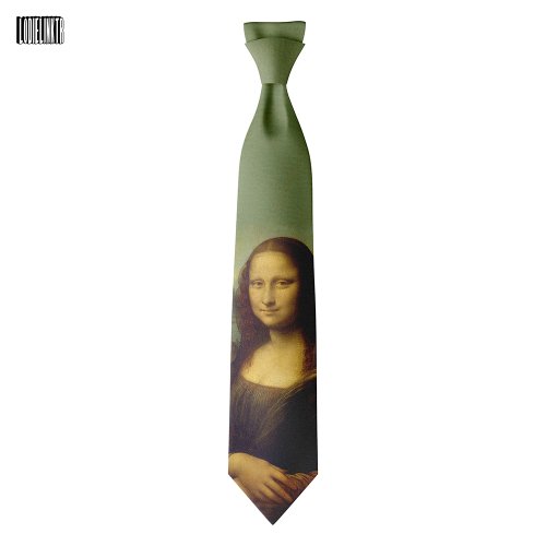 Image of Personality Mona Lisa Tie For Men Women 8cm Wide Casual Daily Business Shirt Accessories Party Wedding Funny Designer Neckties