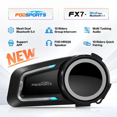 Image de Casque Moto Interphone Bluetooth FX7 - Communication Sans Fil