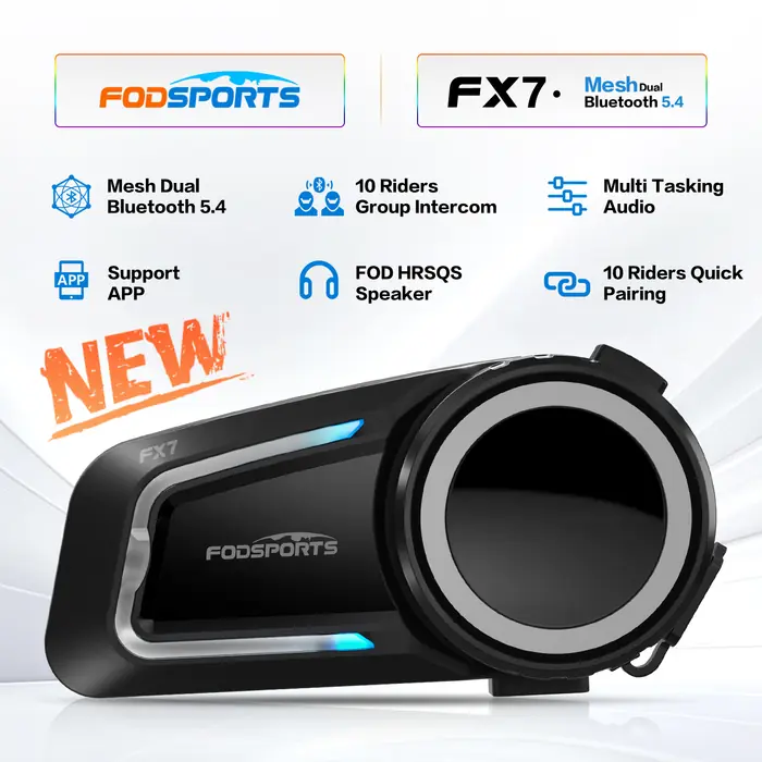 Image de Casque Moto Interphone Bluetooth FX7 - Communication Sans Fil