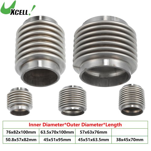 Immagine di UXCELL 38mm/45mm/50mm/60mm Tubo flessibile di scarico per auto Tubo flessibile per connettore flessibile di scarico Soffietto universale durevole in acciaio inossidabile