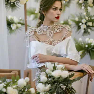 Image de Collier de Mariage Citrobead - Élégance Rondes pour Fiancée