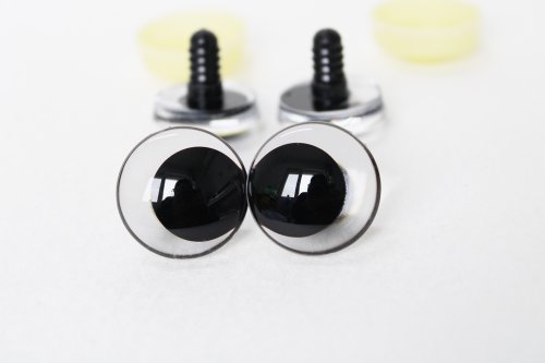 Zdjęcie 20szt 12mm 14 16 18 20 25 35mm 40mm 3D komiksowe przezroczyste oczy lalki z podkładką z ciężarkiem opcja rozmiaru