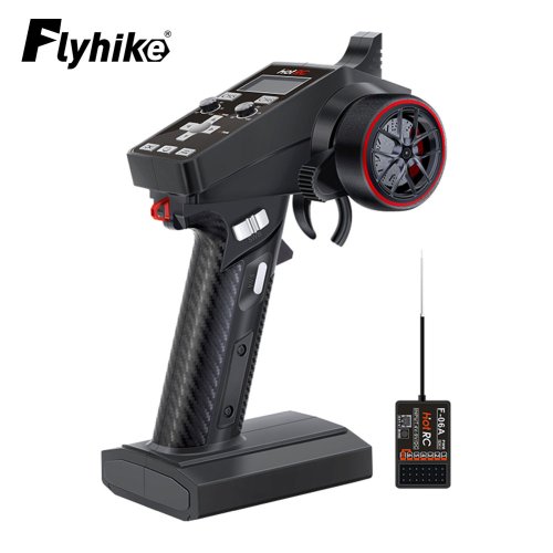 Bild von HotRC CT-6A 2,4 GHz 6-Kanal Fernbedienung mit LCD-Anzeige und F06A Empfänger für RC-Autos, -Tanks und -Boote – Hochleistungs-Radiosystem für ferngesteuerte Fahrzeuge