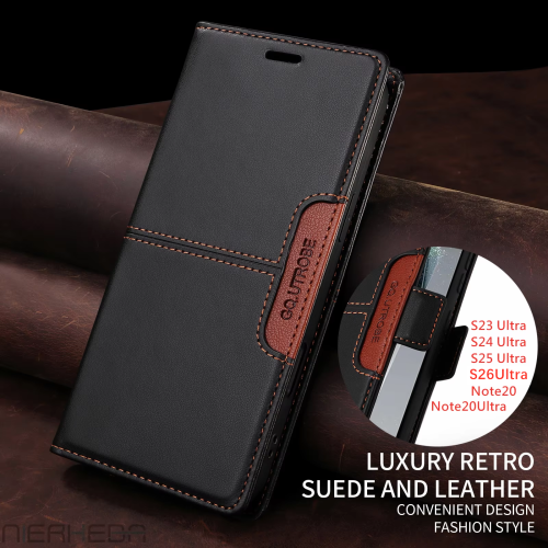 Image de Étui Cuir Premium pour Galaxy S25/S24/S23/S22/S21 & Plus