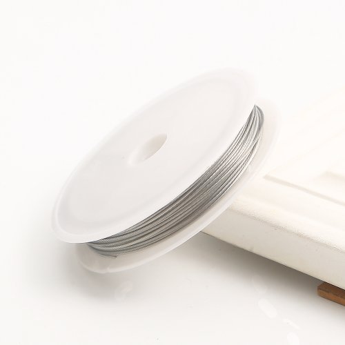 Immagine di Filo in Acciaio Inossidabile 0,31 mm per Creazione Gioielli Artigianali - Perfetto per Intrecci, Bailing e Scolpito