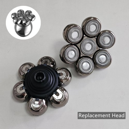 Imagen de Cabezales de Afeitadora con 7 Hojas Flotantes Lavables y Kit de Cuchillas para Recortadora - Compatible con la Mayoría de Afeitadoras Eléctricas