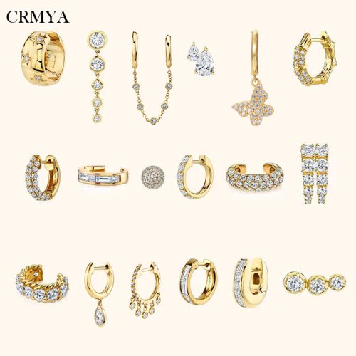 Imagen de Pendientes de Aro Dorados y Plateados con Circón - Elegancia y Estilo