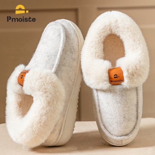 Image of Cozy Women's Winter Wedge Slippers with Memory Foam, Non-Slip TPR Sole, Fuzzy Lining, and Durable Comfort for Indoor Use