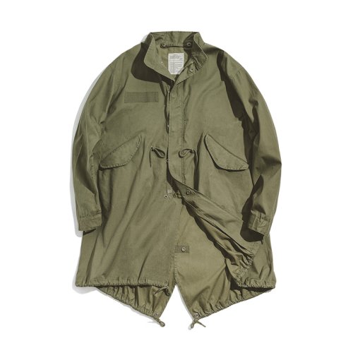 Immagine di Trench Vintage M65 Uomo – Stile Militare Oversize Verde e Cammello