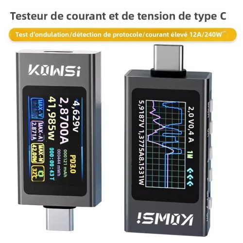 Image de Testeur de Puissance USB-C avec Affichage LCD