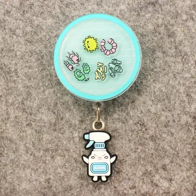 Image de Porte-Badge Acrylique Mignon avec Clip Rotatif 360°