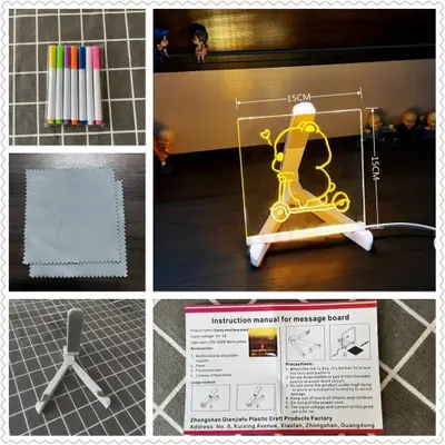 Image de Tableau LED Veilleuse avec 7 Stylos Colorés