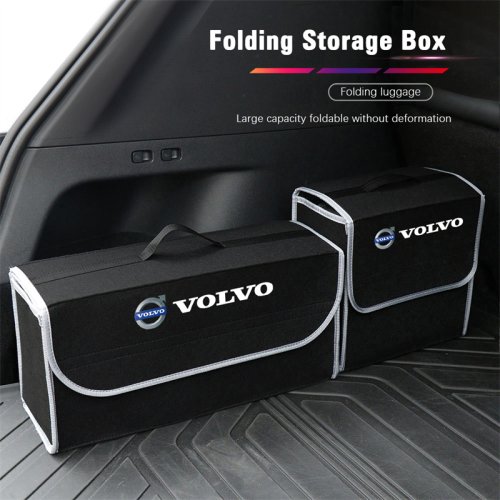 Image of Volvo Car Trunk Organizer Box Large Capacity Folding Storage Bag For Xc60 Xc90 V40 V60 S60 V50 V90 S80 C40 XC40 V70 XC70 C30 C70