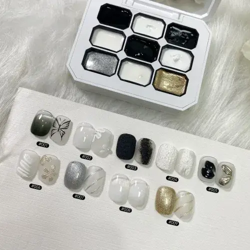 Image de Gel de peinture pour ongles - 9 couleurs unies, saturation intense
