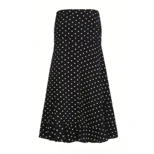 Image de Jupe Maxi Trapèze en Soie à Pois - Style Français Élégant