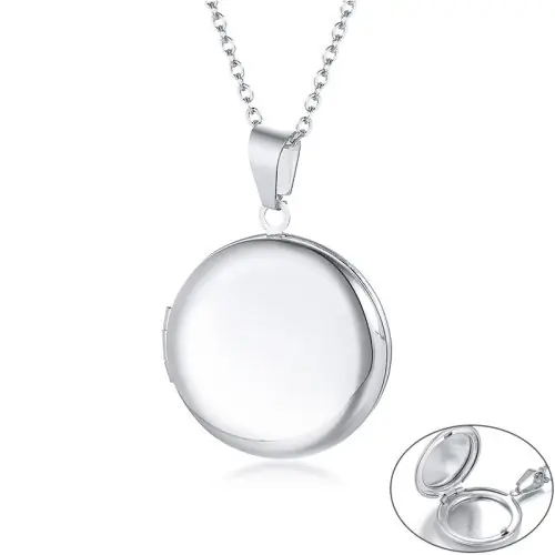 Image de Collier Médaillon Cœur Ovale - Bijou d'Amour Éternel