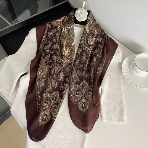 Image de Écharpe Paisley Luxe 70x70 cm - Foulard Coton Femme