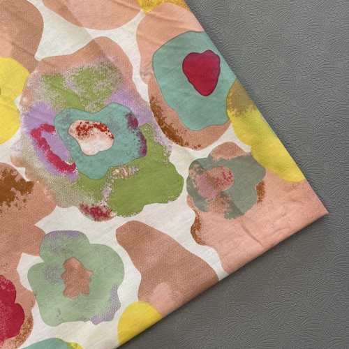Image de Tissu Aquarelle Graffiti - Coton Popeline pour Robes Enfants