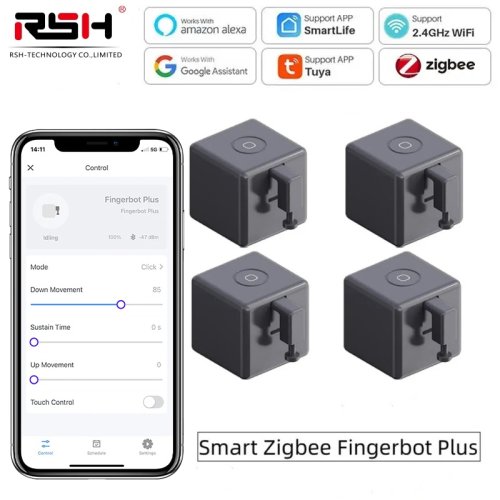 Immagine di FingerBot Plus Tuya Zigbee - Interruttore Smart con Pulsante Pusher, Controllo Vocale e App, Compatibile con Alexa e Google Home