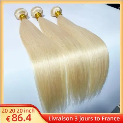 Image de Extensions Cheveux Blond 613 - 20 Pouces, Vierges & Naturelles