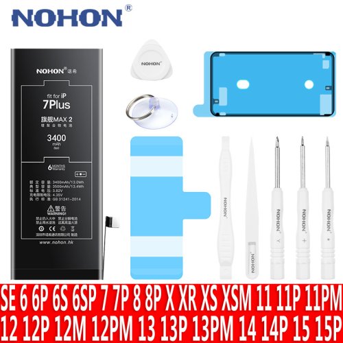 Immagine di Batteria di Ricambio Alta Capacità per iPhone 15, 14, 13 Pro, Plus, 12 Mini, 11, X, XS, 8, 7, 6s, SE, 5s – Componente Originale per Riparazione e Sostituzione