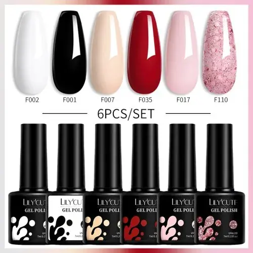Image de Kit Vernis à Ongles Gel Marron Café Hiver - 6 Pièces