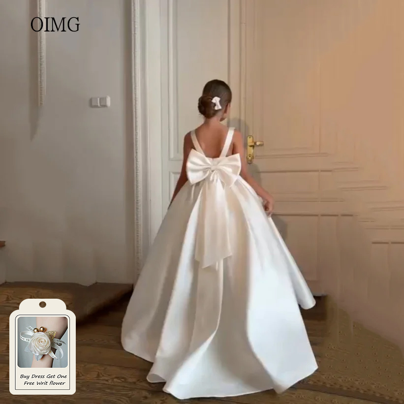 Image de Robe Princesse Ivoire avec Grand Nœud - Fille de Fleur