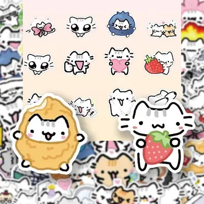 Image de Stickers Chat Kawaii Mignons - 72 Pièces