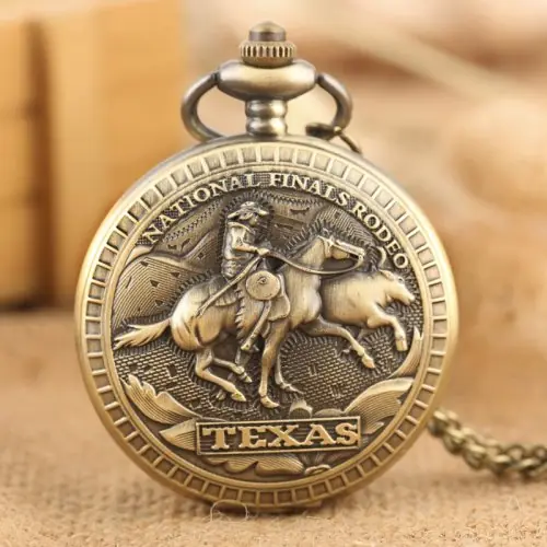 Image de Montre de Poche Bronze Rodeo - Style Texas